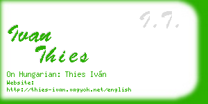 ivan thies business card